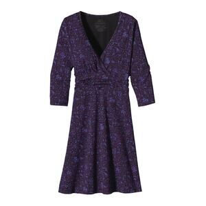 Patagonia Long-Sleeved Margot Dress – Purple Ironwork Print – Medium